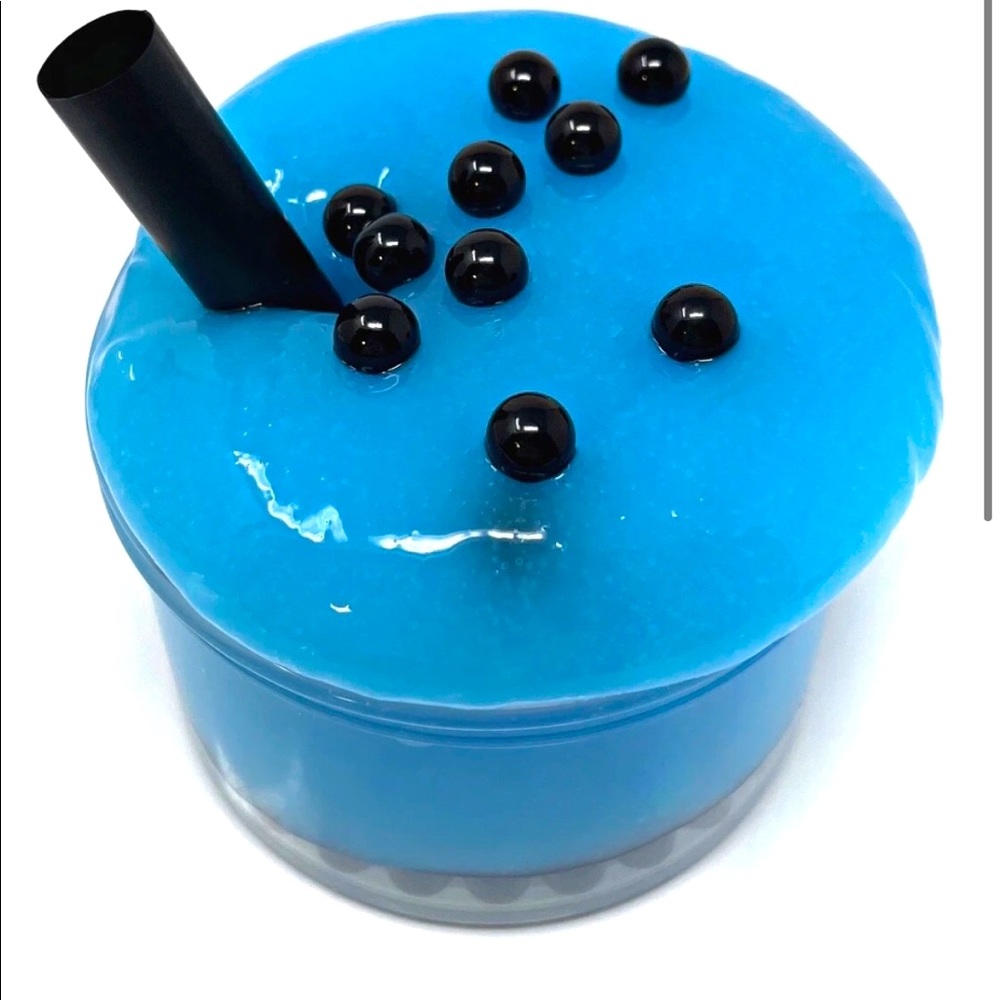 blue Raspberry Boba Slime